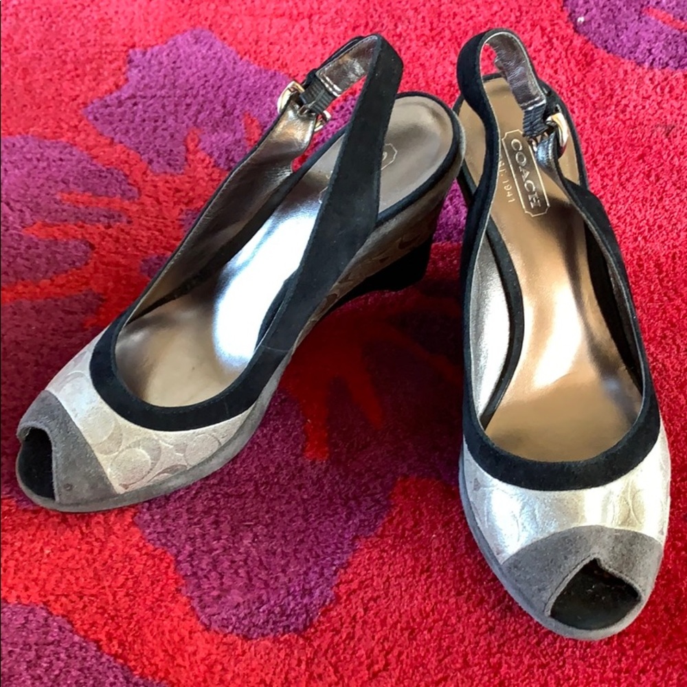 Coach Peep-Toe Wedge